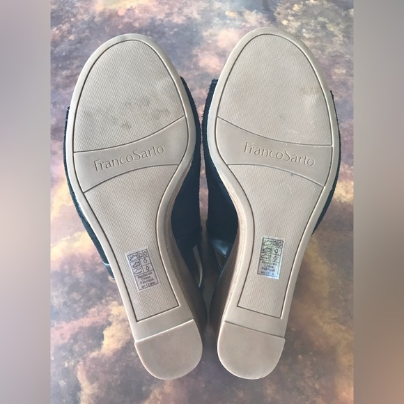 Franco Sarto 3” Black Sandal Wedge Heels - Picture 7 of 10